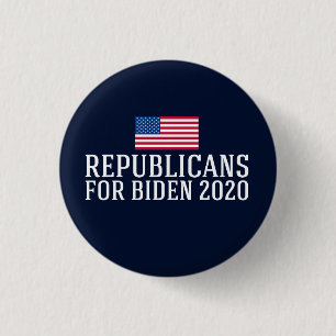 Bóton Redondo 2.54cm Republicanos por Biden 2020
