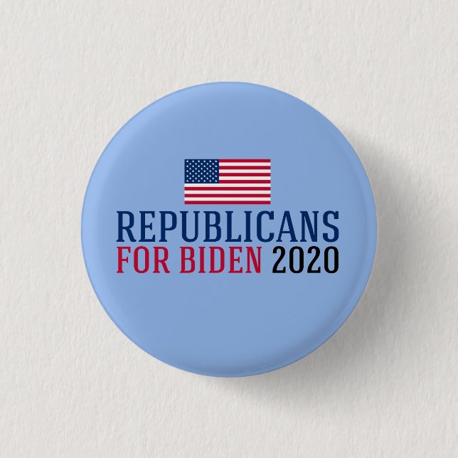 Bóton Redondo 2.54cm Republicanos por Joe Biden 2020 (Frente)
