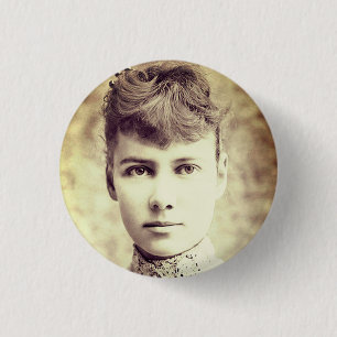 Bóton Redondo 2.54cm Retrato de Nellie Bly