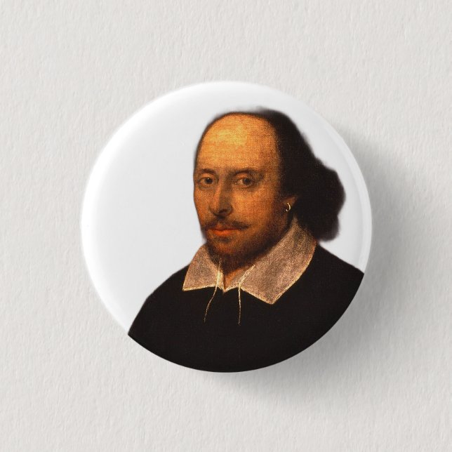 Bóton Redondo 2.54cm Retrato de Shakespeare (Frente)