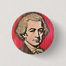 Retrato Mozart no estilo de ilusão óptica BAUHAUS
