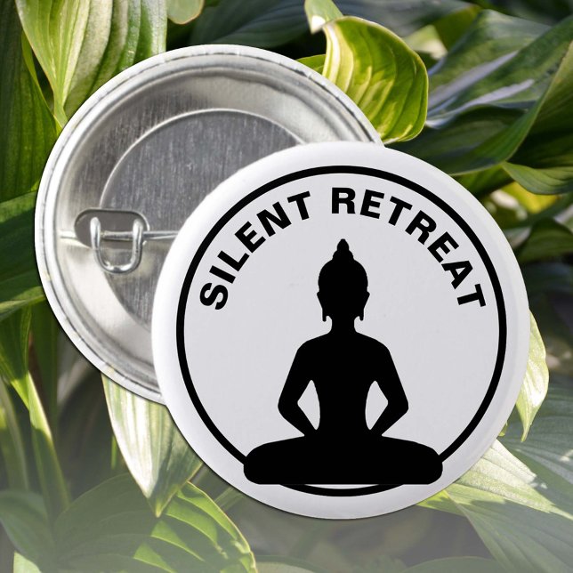 Bóton Redondo 2.54cm RETREAT SILENT/meditação de Vipassana (Buda) (Criador carregado)