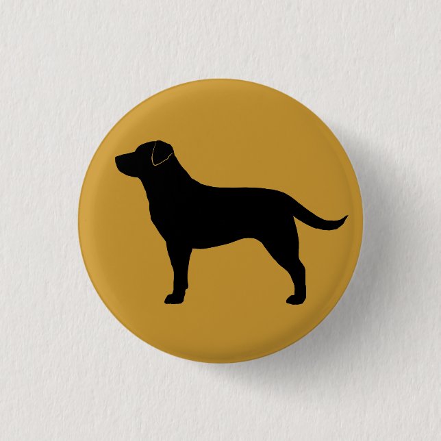 Bóton Redondo 2.54cm Retriever Labrador (Preto) (Frente)