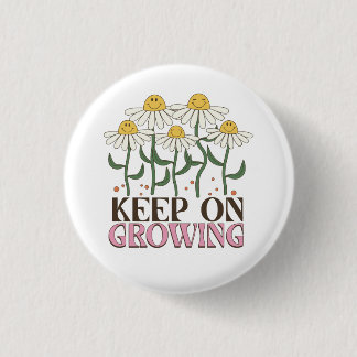 Bóton Redondo 2.54cm Retro Anos 70 Carinha Sorridente Margarida Continu