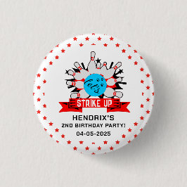 Bóton Redondo 2.54cm Retro Bowling Kids 1st Birthday Party