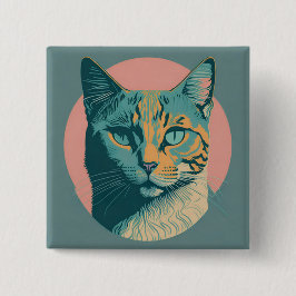 Bóton Redondo 2.54cm retro cat 5