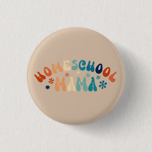 Bóton Redondo 2.54cm Retro Homeschool Mãe