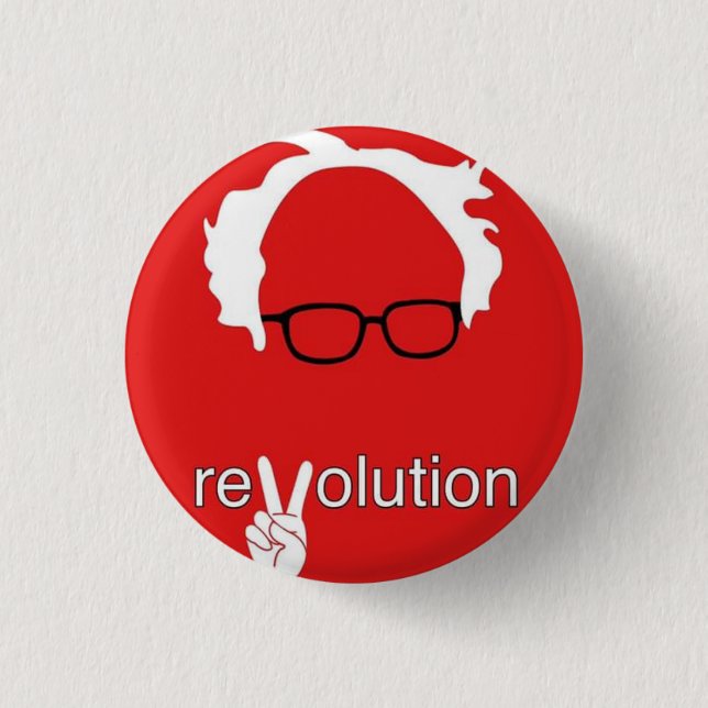 Bóton Redondo 2.54cm Revolução de Bernie Sanders 2016 (Frente)