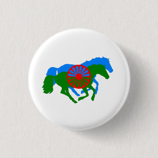 Bóton Redondo 2.54cm Romany, bandeira cigana e cavalo Button