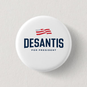 Bóton Redondo 2.54cm Ron DeSantis para o Presidente 2024