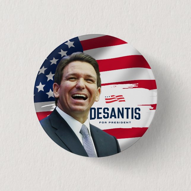 Bóton Redondo 2.54cm Ron Desantis para Presidente 2024 (Frente)