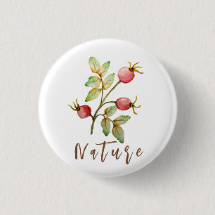 Bóton Redondo 2.54cm Rosa de aquarela