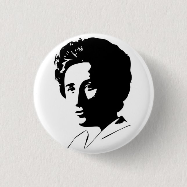 Bóton Redondo 2.54cm Rosa Luxemburg Button (Frente)