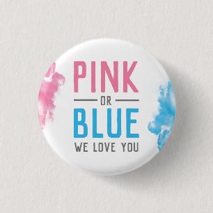 Bóton Redondo 2.54cm Rosa ou azul nós amamo-lo bebê que o género rev