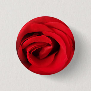 Bóton Redondo 2.54cm Rosa Vermelha