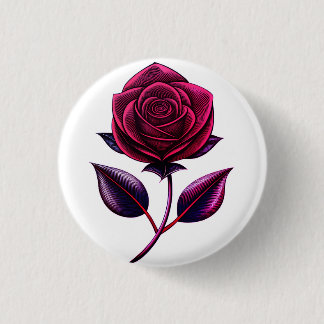 Bóton Redondo 2.54cm rosa vermelha