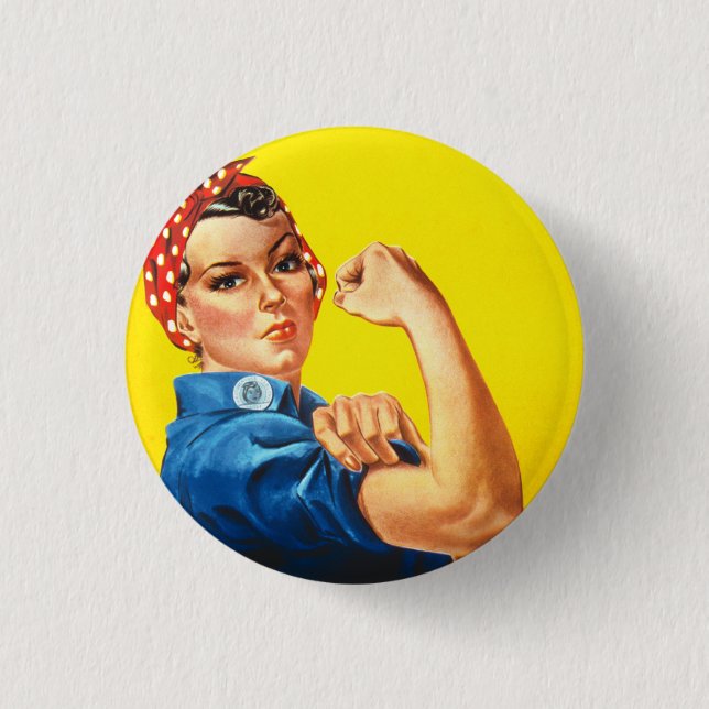 Bóton Redondo 2.54cm Rosie The Riveter (Frente)