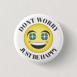 Bóton Redondo 2.54cm Rosto animado feliz
