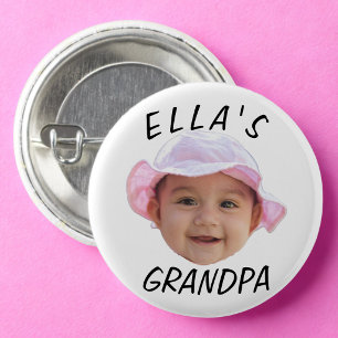 Bóton Redondo 2.54cm Rosto de Bebê Personalizado Foto Texto Vô