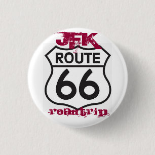 Bóton Redondo 2.54cm route66, Roadtrip, JFK