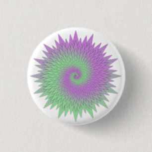Bóton Redondo 2.54cm Roxo e Verde Geométrico