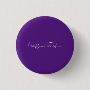 Bóton Redondo 2.54cm Roxo Real Simples Elegante Minimalista Caligrafia
