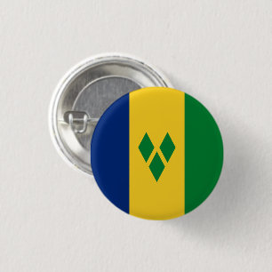 Bóton Redondo 2.54cm Rua Vincent e Bandeira de Granadinas Vincy