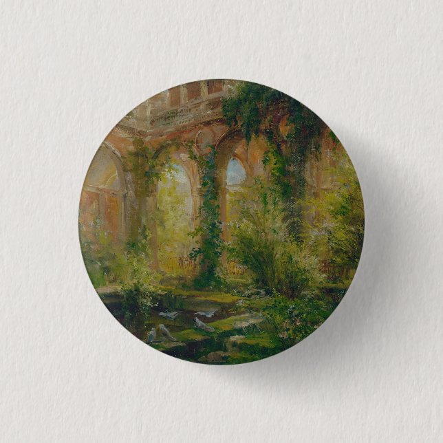 Bóton Redondo 2.54cm Ruínas - Cour des comptes Ballroom (Frente)