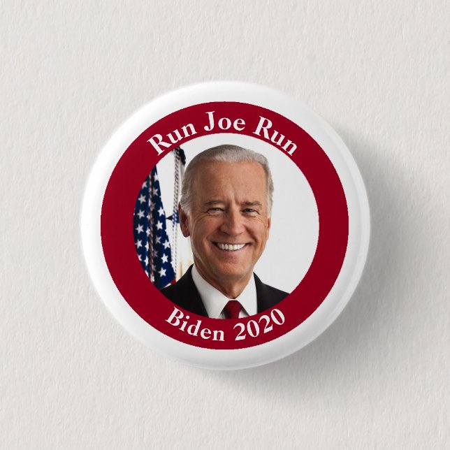Bóton Redondo 2.54cm Run Joe Run - Joe Biden - 2020 (Frente)