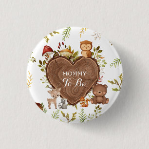 Bóton Redondo 2.54cm Rusland Woodland Animal mãe Chá de fraldas para se