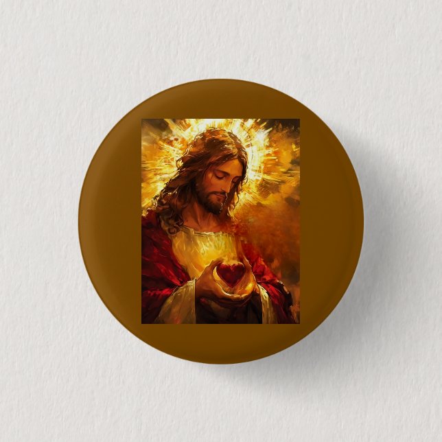 Bóton Redondo 2.54cm Sacred Heart of Jesus  (Frente)