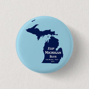 Bóton Redondo 2.54cm Sacudir Michigan Blue em 2024