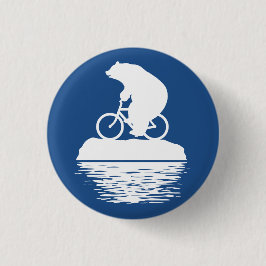 Bóton Redondo 2.54cm Salvar o planeta: Botão da bicicleta do urso polar