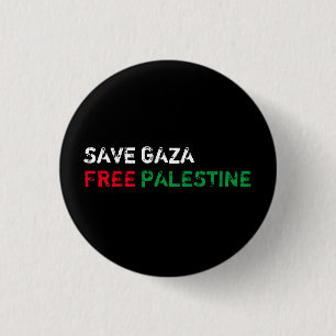 Bóton Redondo 2.54cm Salve Gaza Liberdade Palestina branco vermelho ver