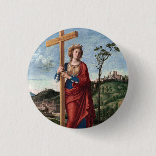 Bóton Redondo 2.54cm Santa Helena com a Vera Cruz Arte Sacra