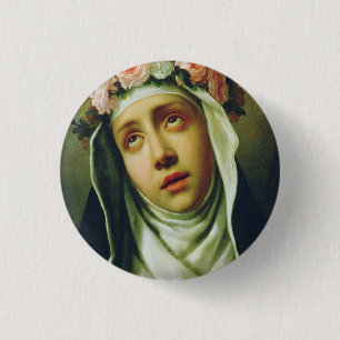 Bóton Redondo 2.54cm Santa Rosa de Lima Anjo do Peru Arte Fina