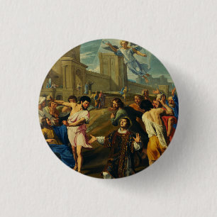Bóton Redondo 2.54cm São Estêvão o Protomártir Iconografia de Arte Fina