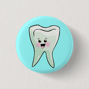 Bóton Redondo 2.54cm Saúde dental do dentista engraçado