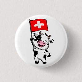 Bóton Redondo 2.54cm Schweizer Kuh Männer Basic T-Shirt