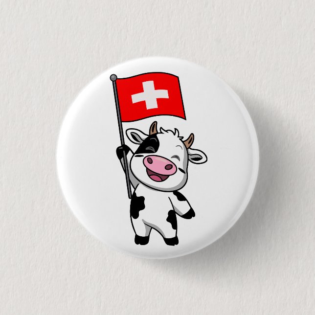 Bóton Redondo 2.54cm Schweizer Kuh Männer Basic T-Shirt (Frente)