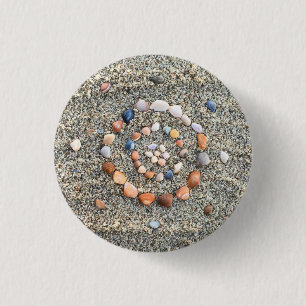 Bóton Redondo 2.54cm Sea Shell Beach Art