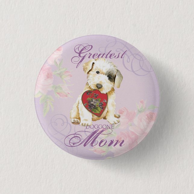 Bóton Redondo 2.54cm Sealyham Terrier Heart Mãe Pinback Botão (Frente)