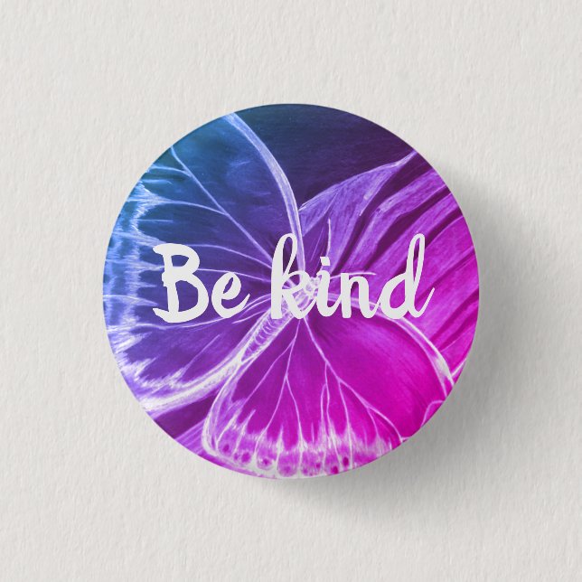 Bóton Redondo 2.54cm Seja Bonito Botão De Borboleta (Frente)