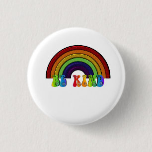 Bóton Redondo 2.54cm Seja Gentil Positividade Arco-íris LGBTQ+