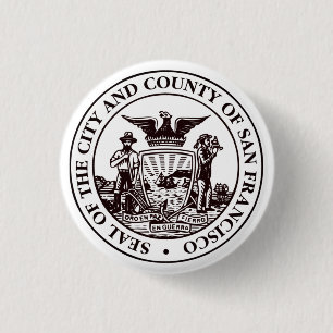 Bóton Redondo 2.54cm Selo de São Francisco, CA