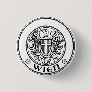 Bóton Redondo 2.54cm Selo de Viena, ÁUSTRIA