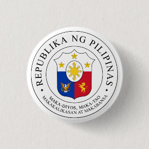 Bóton Redondo 2.54cm Selo excelente da República das Filipinas
