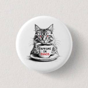 Bóton Redondo 2.54cm Sem Café Não Há Misericórdia Gato Amante de Café