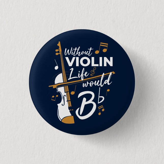 Bóton Redondo 2.54cm Sem Vida Violenta Ficaria Marinho Azul (Frente)