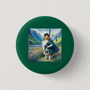 Bóton Redondo 2.54cm Serenata de Collie Escocês – Gaita de Foles e Capr